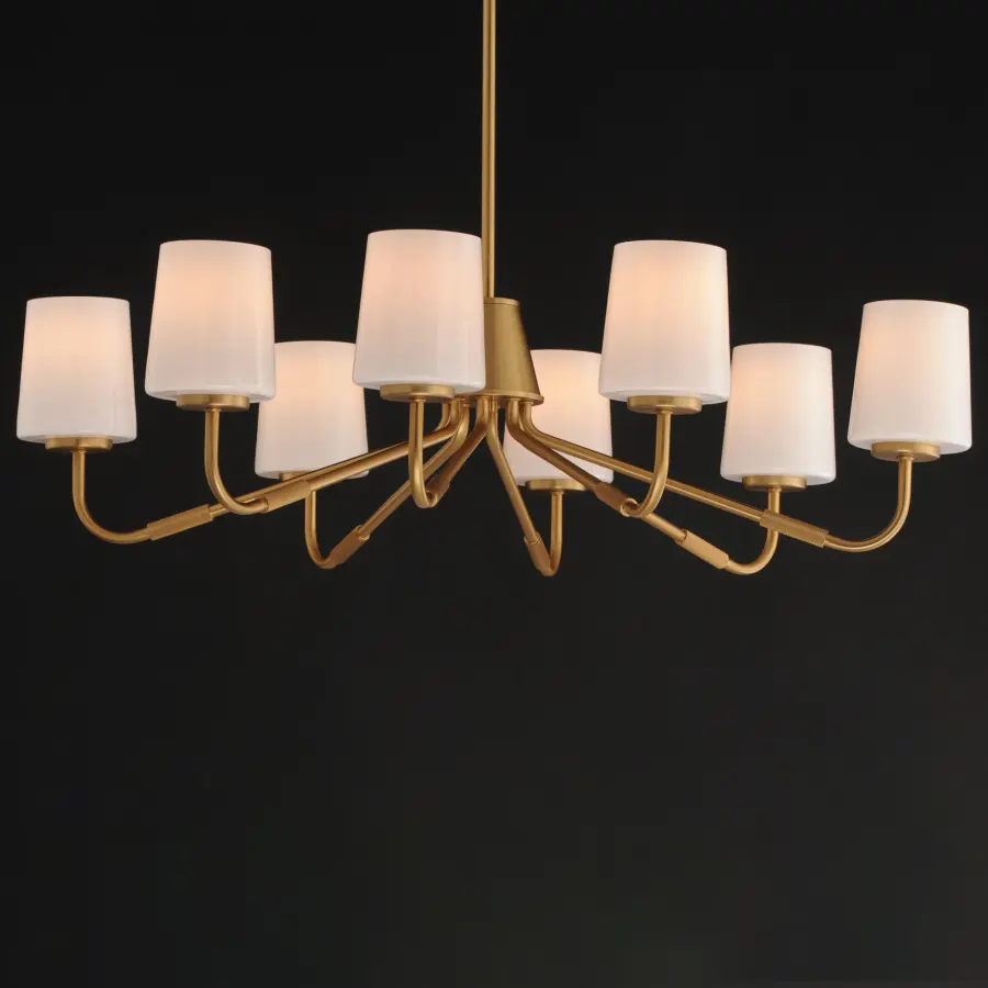 Durham Eight Light Chandelier in Natural Aged Brass - Image 4