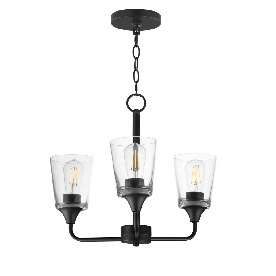 Hudson 3-Light Chandelier in Black