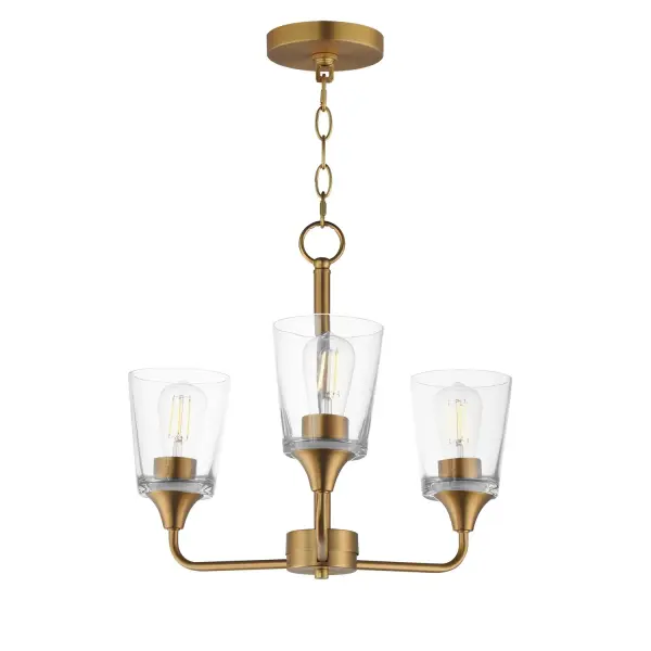 Collection: Hudson Finish: Natural Aged Brass Glass: Clear Width: 19.75" Height: 15.25" Length: 19.75" Weight: 8.80 lb Chain: 36" Wire: 120" Canopy: 5"x5"x0.75" Number of Bulbs: 3 Maximum Wattage: 60.00 W Bulb Base: E26 Medium Light Source: Incandescent Voltage: 120.00 V Material: Steel, Glass Safety Listing: cETLus Manufacturer Warranty: 3 Spec Sheet