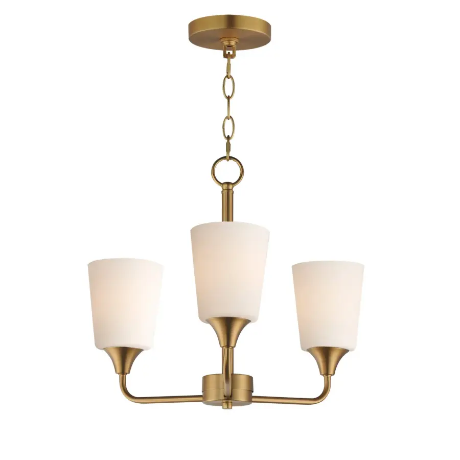 Hudson Three Light Chandelier in Natural Aged Brass