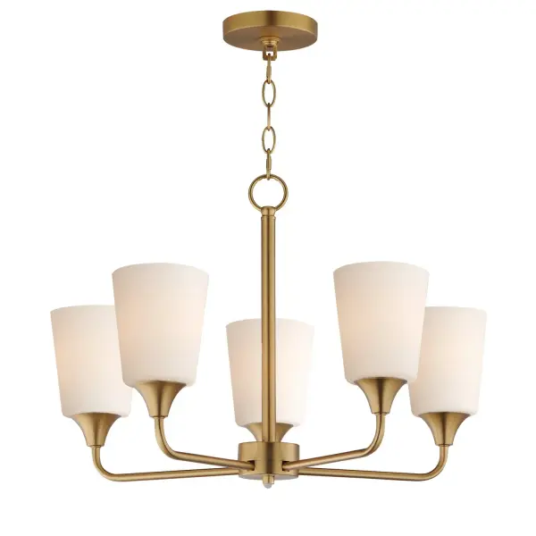 Collection: Hudson Finish: Natural Aged Brass Glass: Satin White Width: 24.00" Height: 15.25" Length: 24.00" Weight: 11.00 lb Chain: 36" Wire: 120" Canopy: 5"x5"x0.75" Number of Bulbs: 5 Maximum Wattage: 60.00 W Bulb Base: E26 Medium Light Source: Incandescent Voltage: 120.00 V Material: Steel, Glass Safety Listing: cETLus Manufacturer Warranty: 3 Spec Sheet