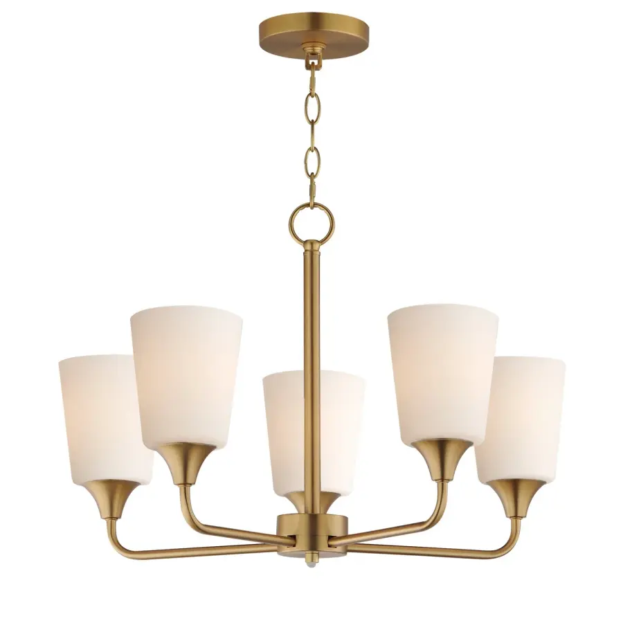 Hudson Five Light Chandelier in Natural Aged Brass
