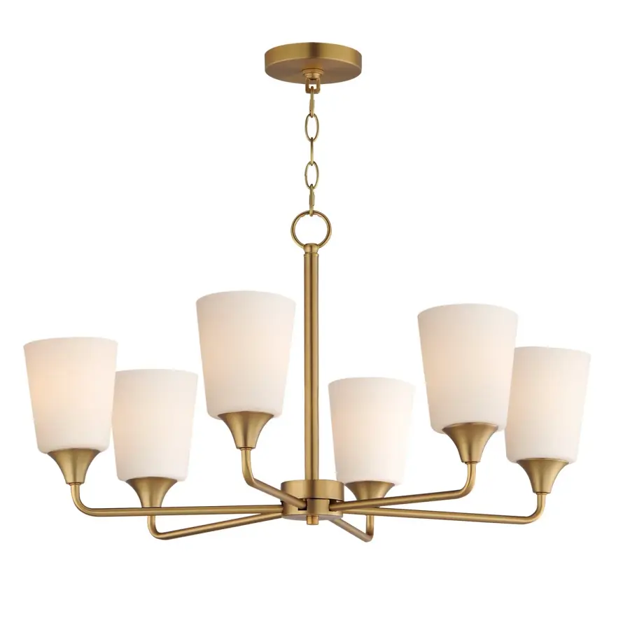 Hudson 6-Light Chandelier in Natural Aged Brass