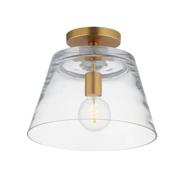 Collection: Hudson Finish: Natural Aged Brass Glass: Clear Width: 12.00" Height: 10.50" Length: 12.00" Weight: 9.90 lb Chain: 36" Wire: 120" Canopy: 5"x5"x0.75" Number of Bulbs: 1 Maximum Wattage: 60.00 W Bulb Base: E26 Medium Light Source: Incandescent Voltage: 120.00 V Material: Steel, Glass Safety Listing: cETLus Manufacturer Warranty: 3 Spec Sheet