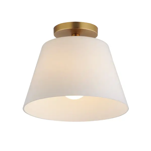 Collection: Hudson Finish: Natural Aged Brass Glass: Satin White Width: 12.00" Height: 10.50" Length: 12.00" Weight: 6.50 lb Chain: 36" Wire: 120" Canopy: 5"x5"x0.75" Number of Bulbs: 1 Maximum Wattage: 60.00 W Bulb Base: E26 Medium Light Source: Incandescent Voltage: 120.00 V Material: Steel, Glass Safety Listing: cETLus Manufacturer Warranty: 3 Spec Sheet