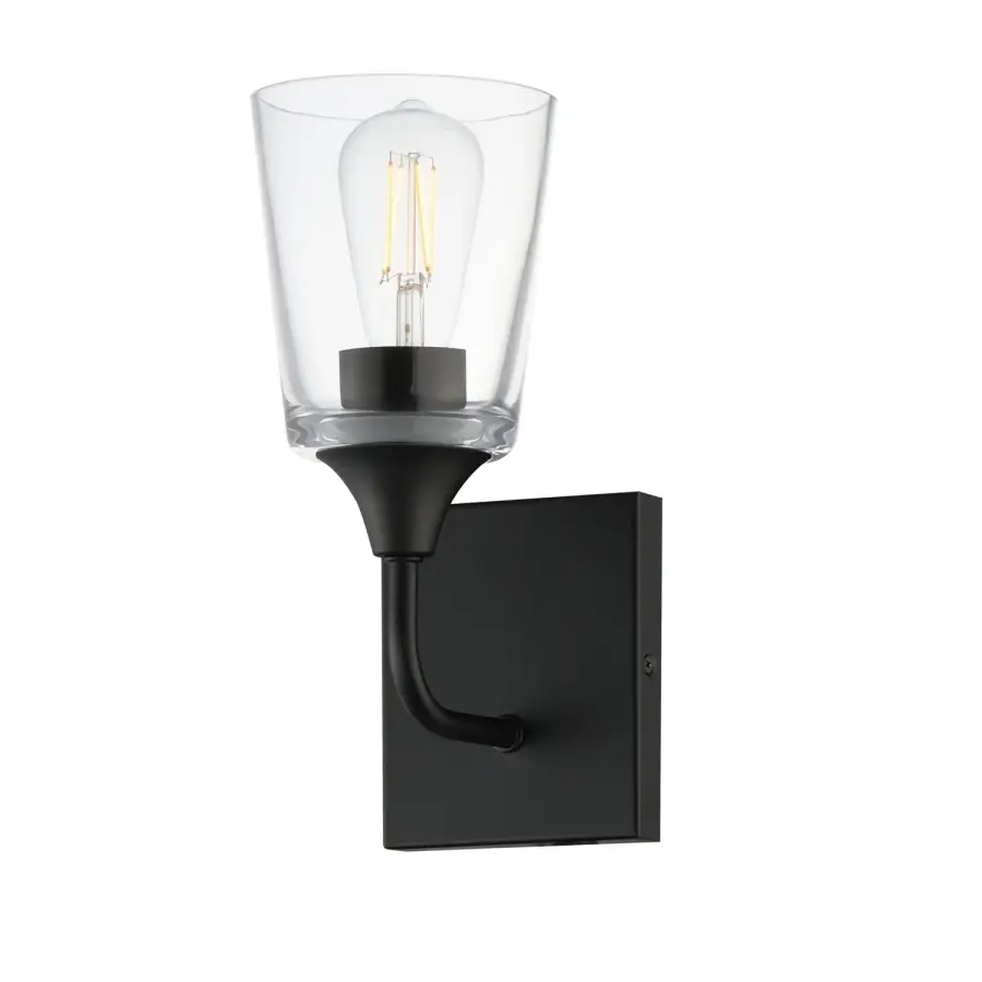 Hudson One Light Wall Sconce in Black