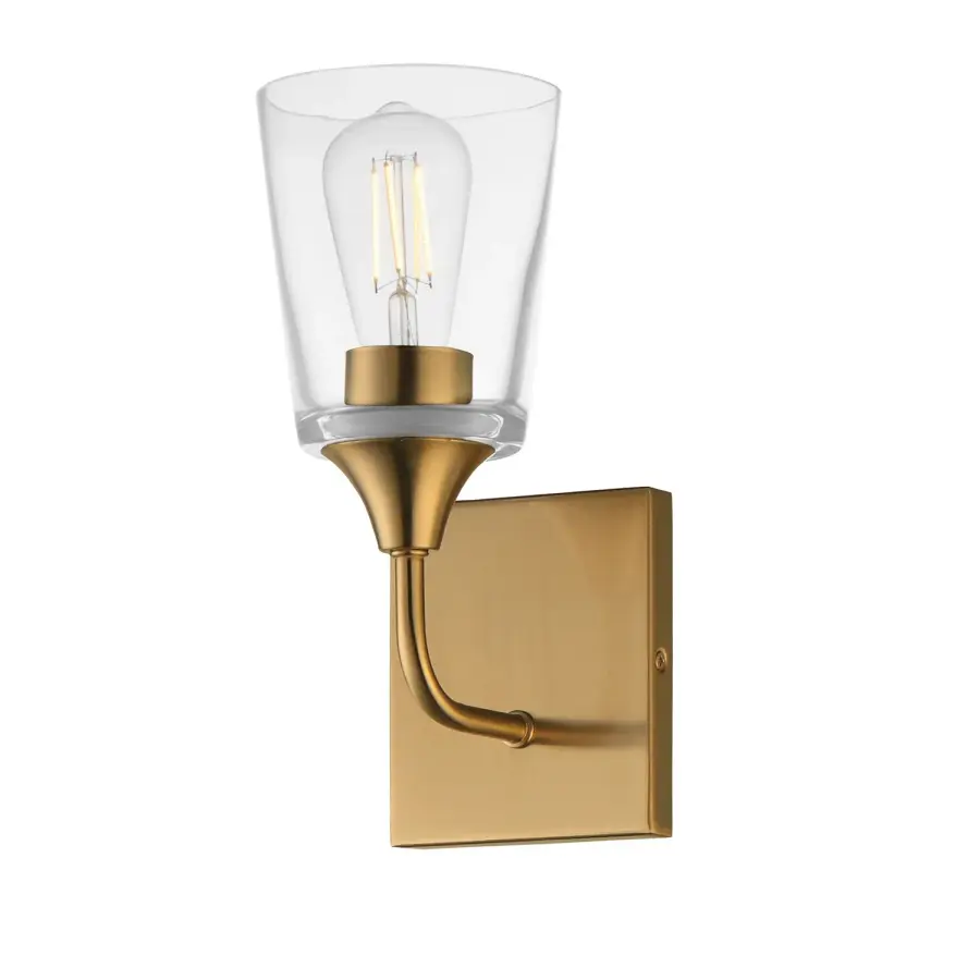 Hudson One Light Wall Sconce in Natural Aged Brass