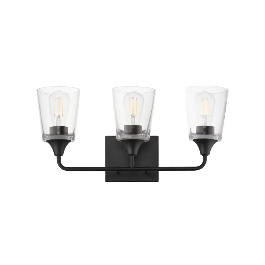 Hudson Three Light Bath Vanity in Black
