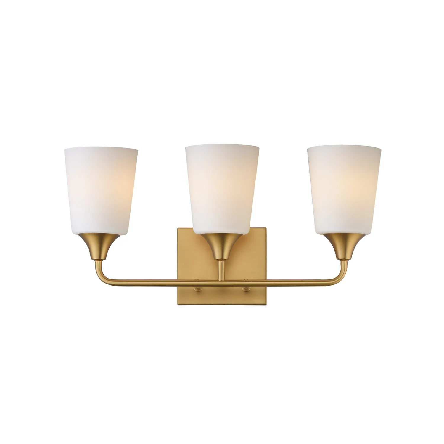 Hudson Three Light Bath Vanity in Natural Aged Brass