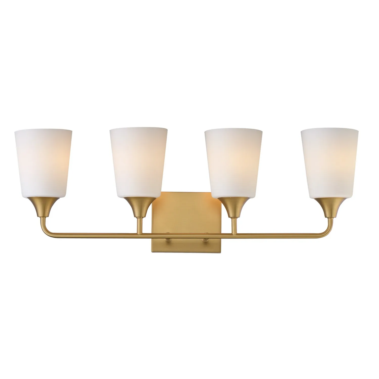 Hudson Four Light Bath Vanity in Natural Aged Brass