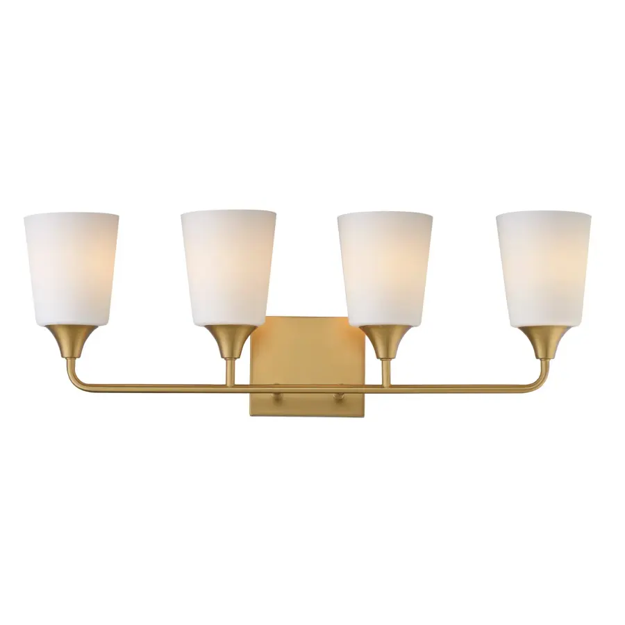 Hudson 4-Light Bath Vanity in Natural Aged Brass