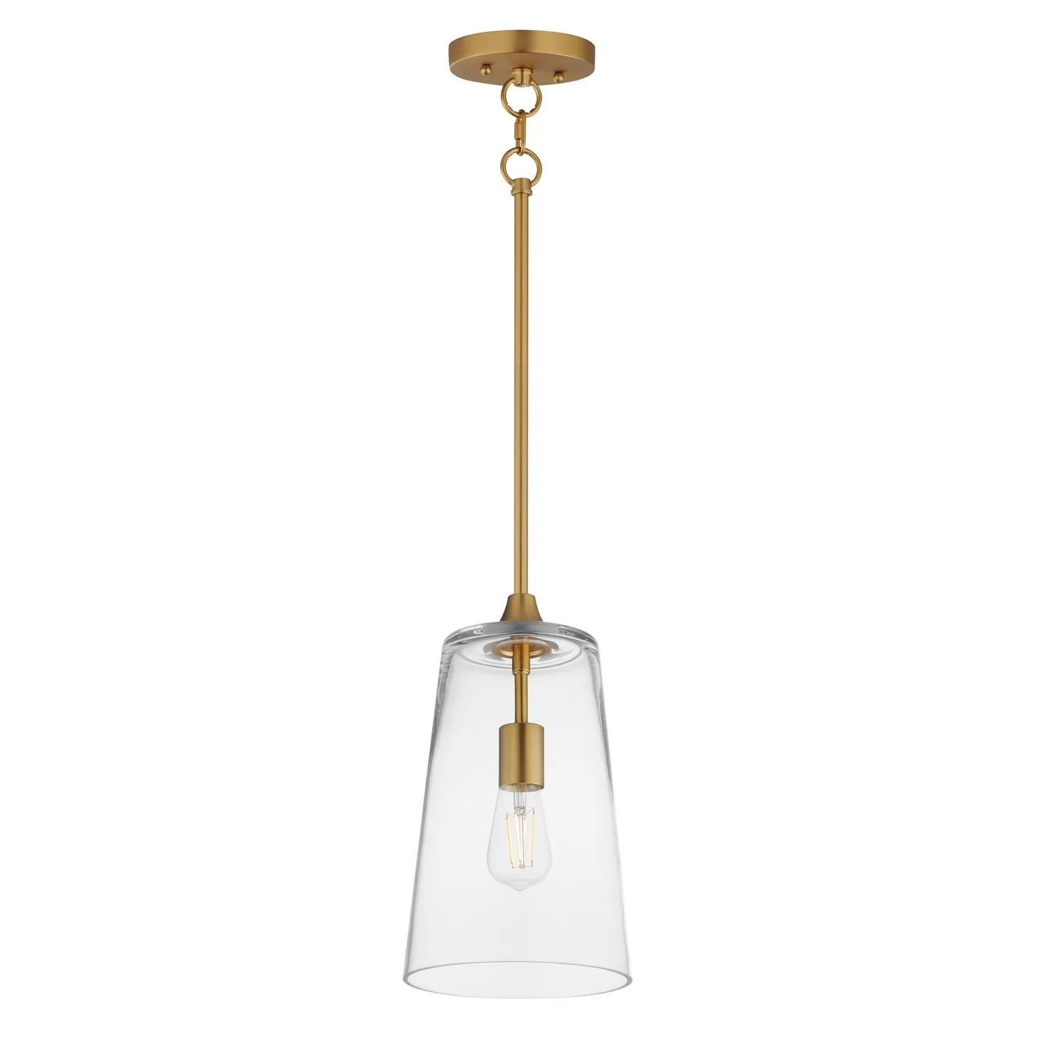 Hudson One Light Pendant in Natural Aged Brass
