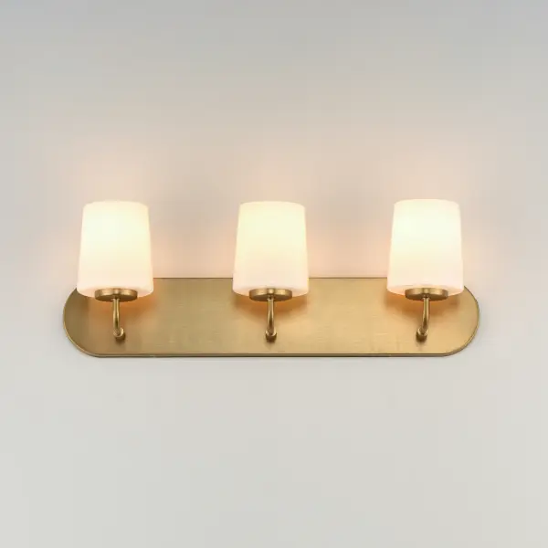 Durham Three Light Bath Vanity in Natural Aged Brass - Image 3
