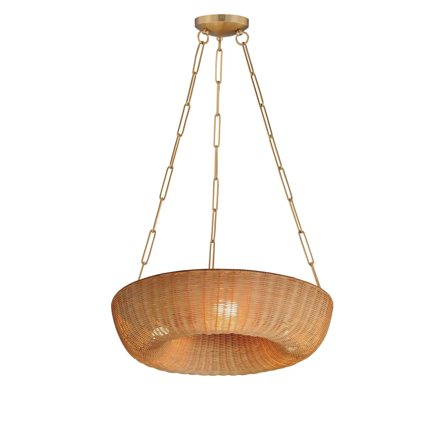 Bower Three Light Pendant in Natural Aged Brass