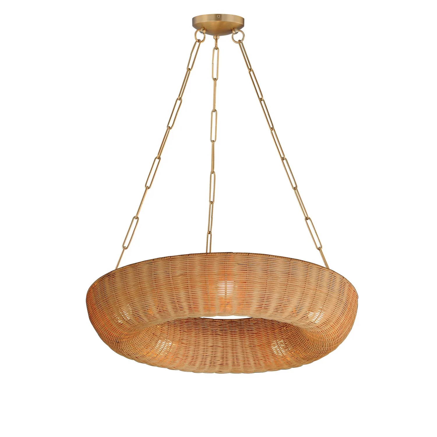 Bower Five Light Pendant in Natural Aged Brass