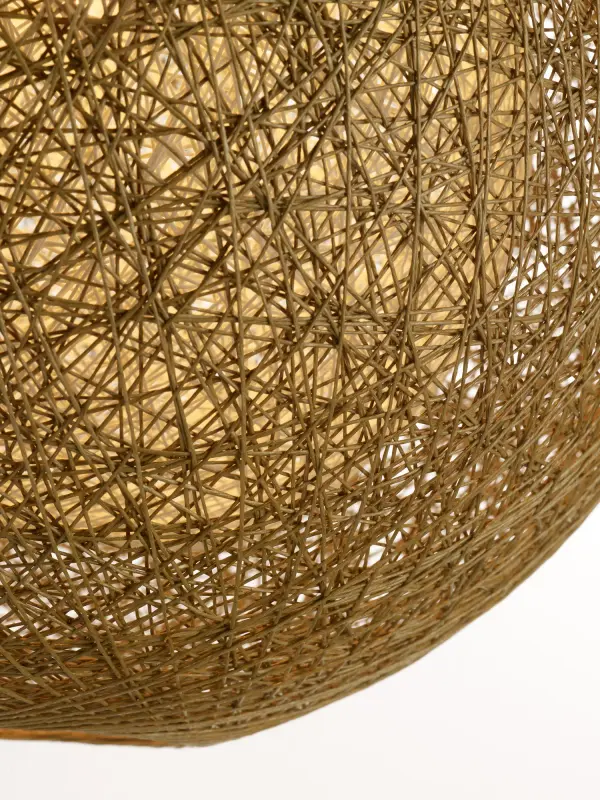 Spherical dual shades constructed of woven string in two tone finish combinations, Natural with White inner and Chocolate with White inner. Shades are treated for weather resistance and are U.L. approved for damp location which make them perfect for outdoor living spaces. Collection: Bali Width: 24.00" Height: 24.00" Length: 24.00" Weight: 4.08 lb Wire: 120" Canopy: 5"x5"x1.25" Number of Bulbs: 1 Maximum Wattage: 60.00 W Bulb Type: A19 Bulb Base: E26 Medium Light Source: Incandescent Dimmable Voltage: 120.00 V Material: Hemp Twine, Steel Safety Listing: cETLus Safety Rating: Damp Manufacturer Warranty: 1 Spec Sheet Instructions Parts Diagram - alternate view