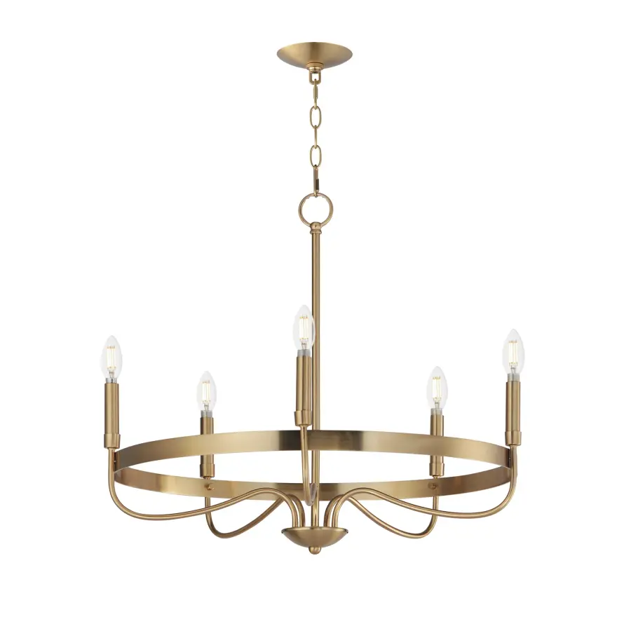 Frankie Five Light Chandelier in Heritage Brass - Image 1