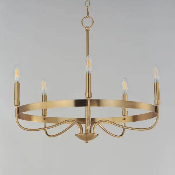Frankie Five Light Chandelier in Heritage Brass - Image 2