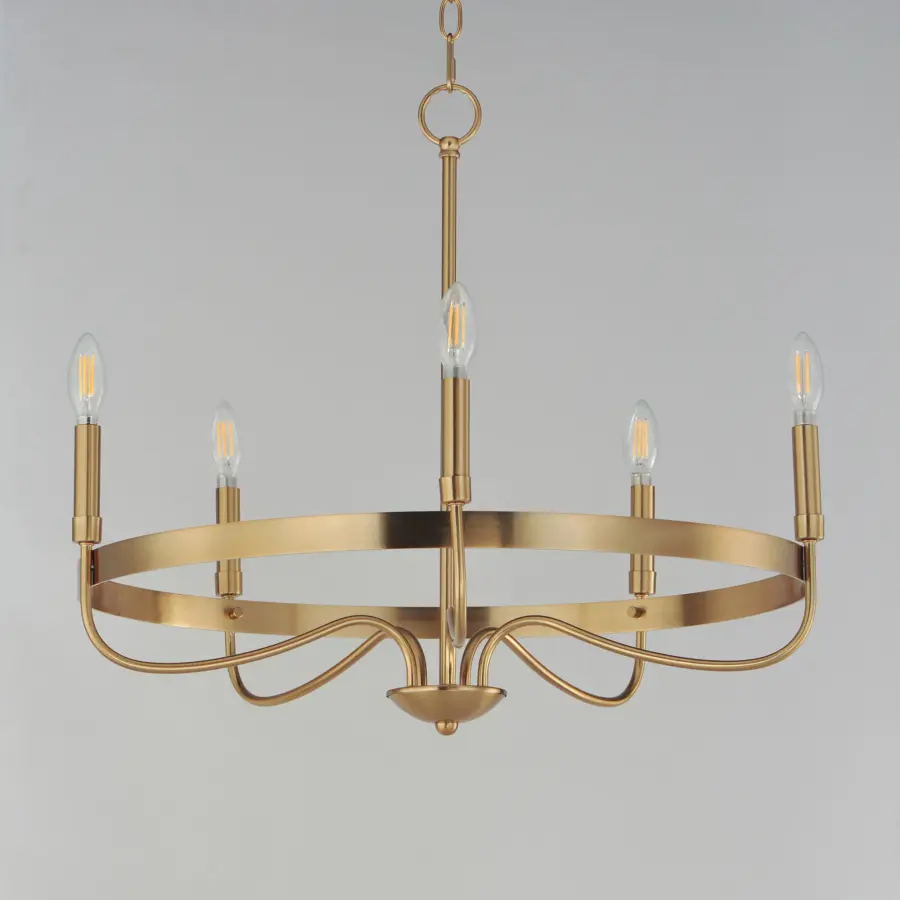 Frankie Five Light Chandelier in Heritage Brass - Image 2