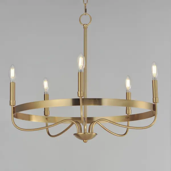 Frankie Five Light Chandelier in Heritage Brass - Image 3