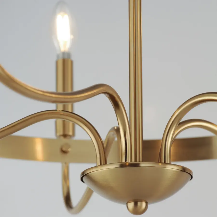 Frankie Five Light Chandelier in Heritage Brass - Image 4