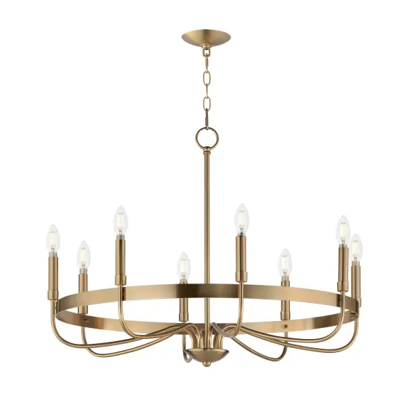 Frankie Eight Light Chandelier in Heritage Brass - Image 1