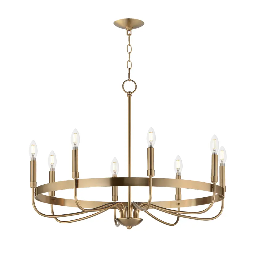 Frankie Eight Light Chandelier in Heritage Brass - Image 1