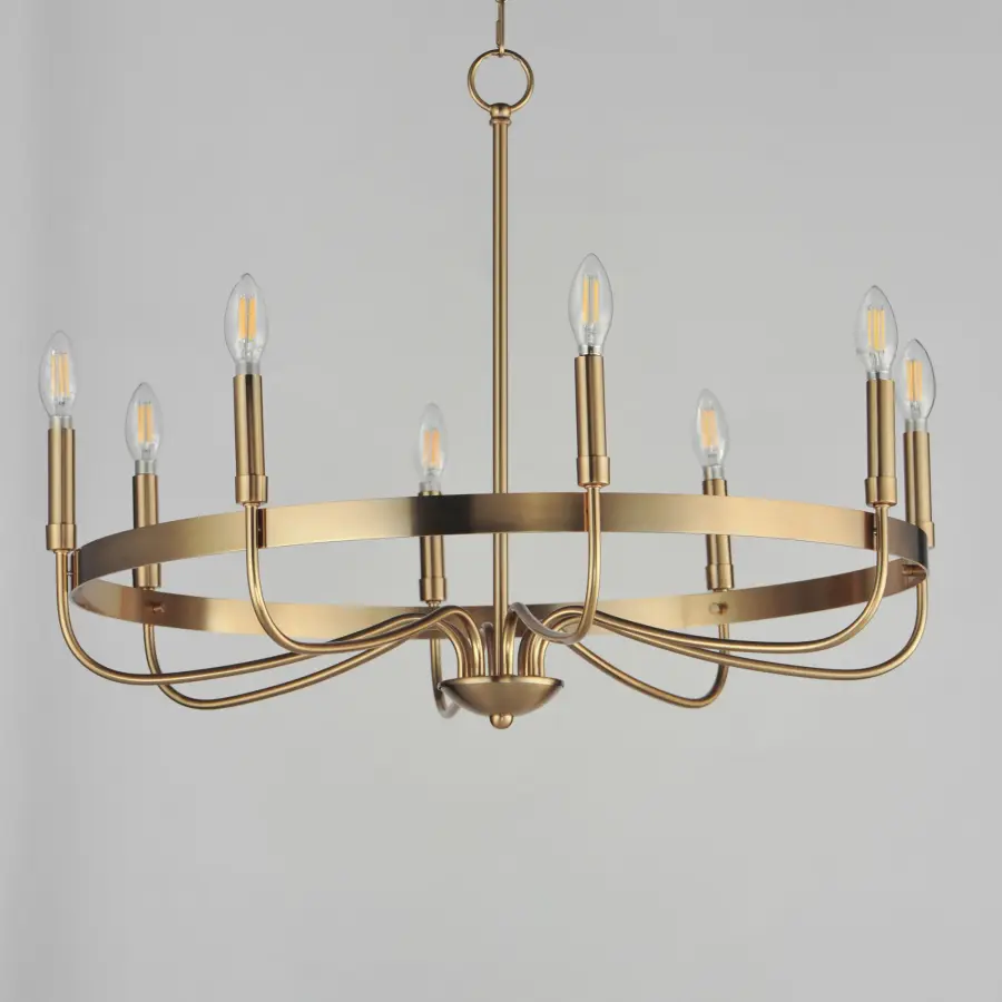 Frankie Eight Light Chandelier in Heritage Brass - Image 2