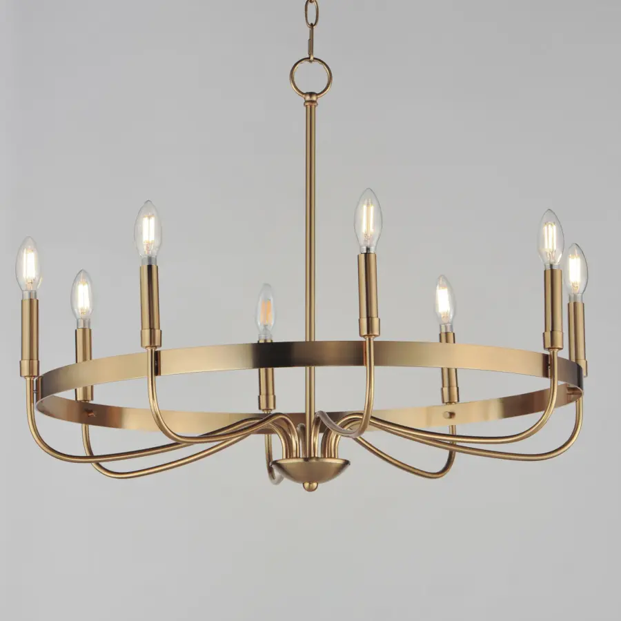 Frankie Eight Light Chandelier in Heritage Brass - Image 3