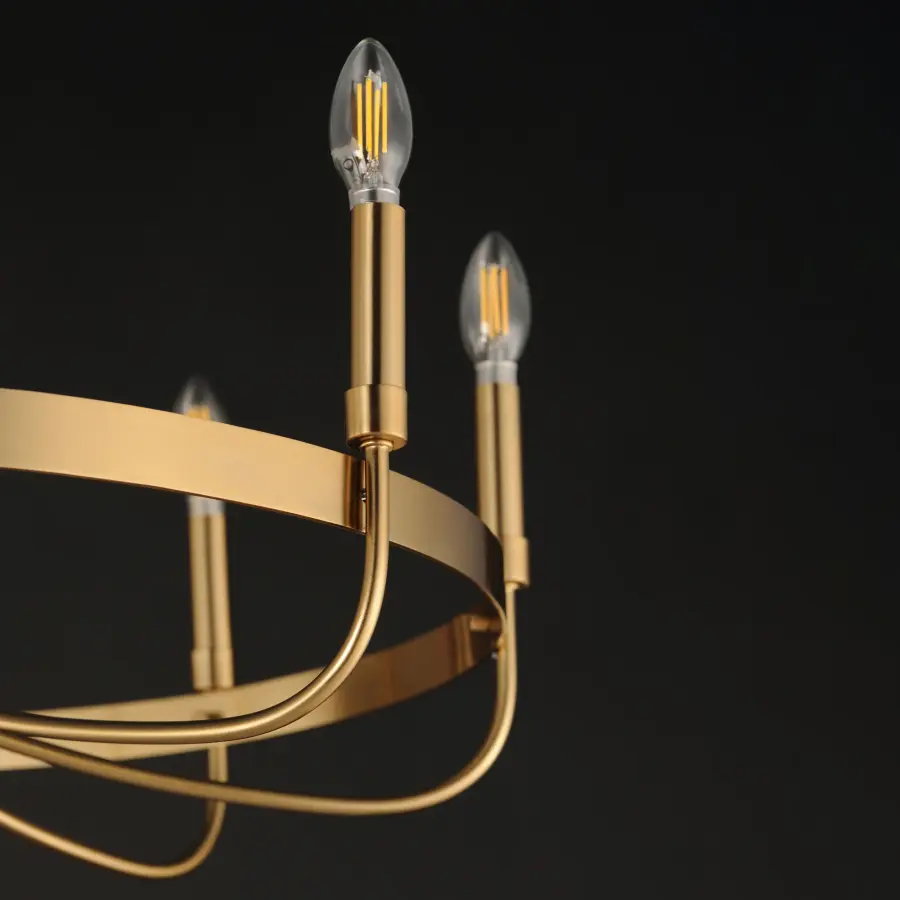 Frankie Eight Light Chandelier in Heritage Brass - Image 4
