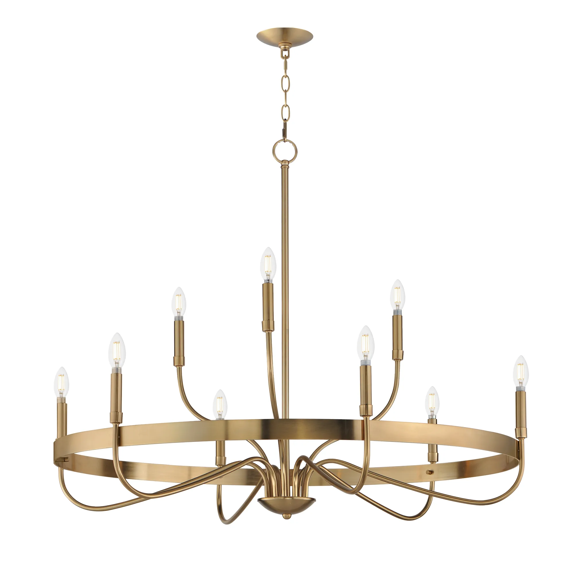 Frankie Nine Light Chandelier in Heritage