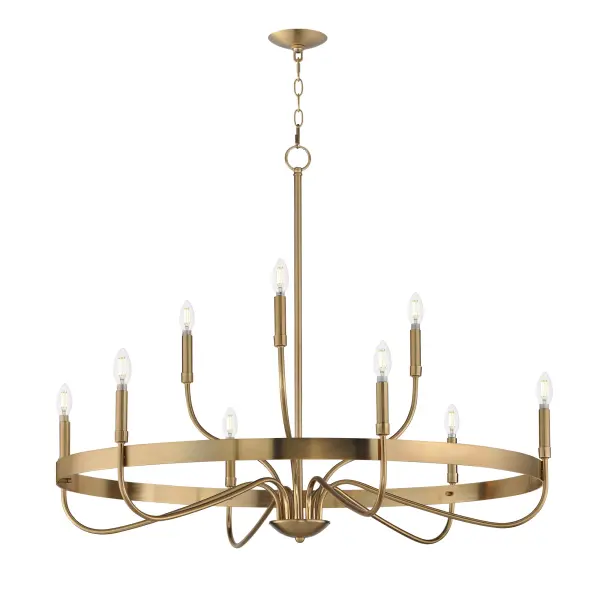 Frankie 9-Light Chandelier in Heritage Brass - Image 1