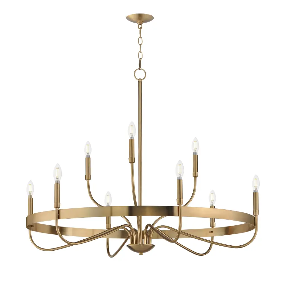 Frankie 9-Light Chandelier in Heritage Brass - Image 1