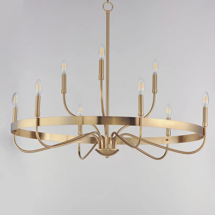 Frankie 9-Light Chandelier in Heritage Brass - Image 2