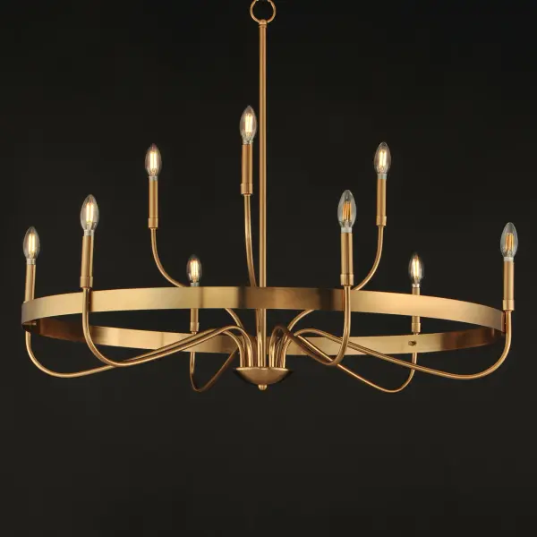 Frankie 9-Light Chandelier in Heritage Brass - Image 3