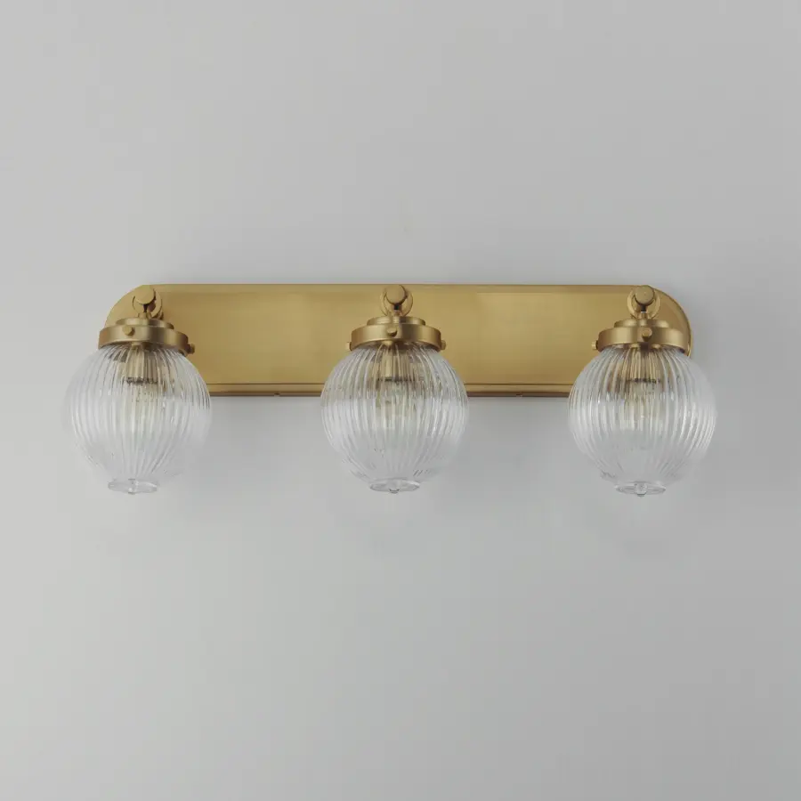 Kasbah Three Light Bath Vanity in Satin Brass - Image 2