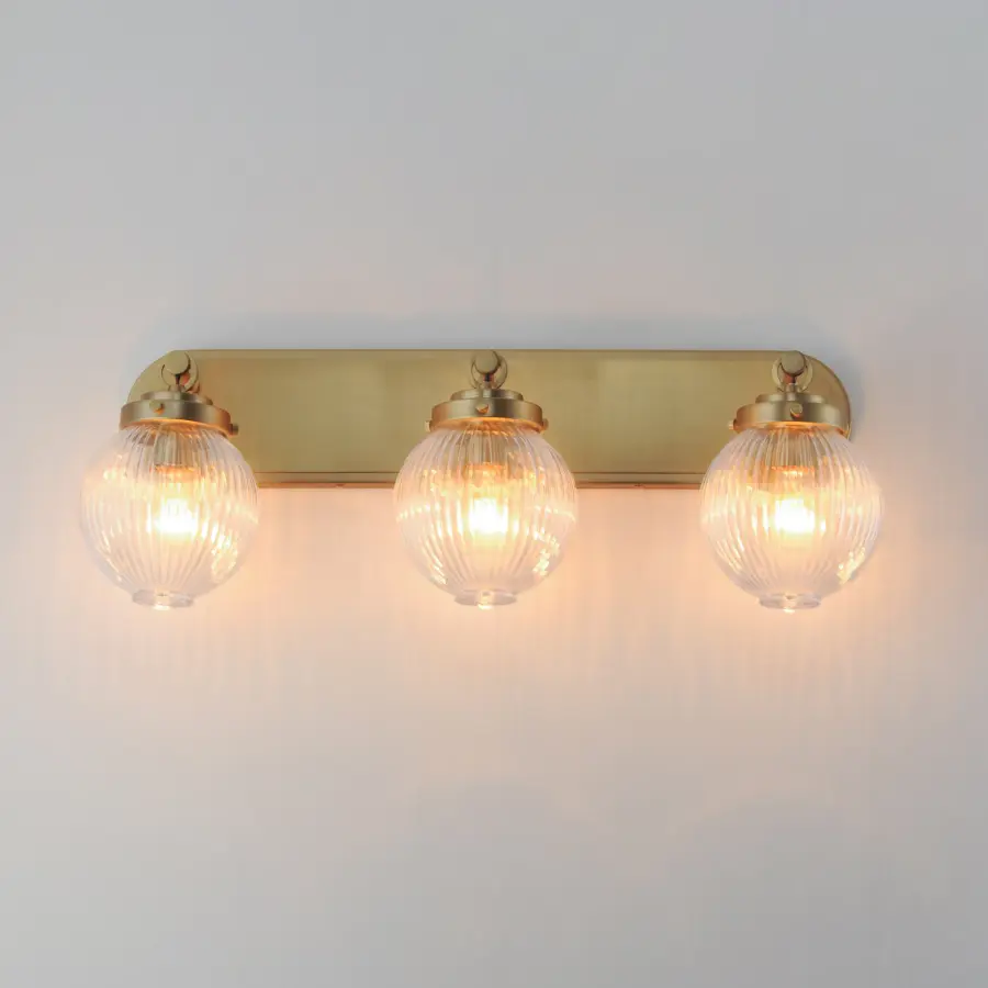 Kasbah Three Light Bath Vanity in Satin Brass - Image 3