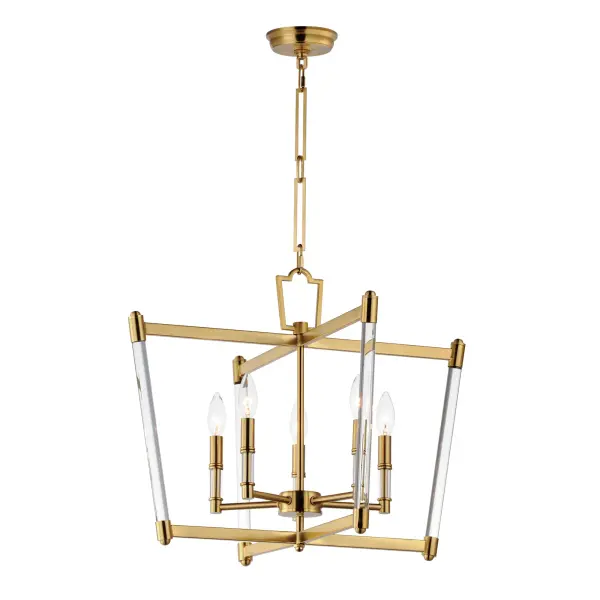 Unique and dramatic pendants are created using solid, Clear glass rods that fit into castings finished in Polished Nickel or Heritage Brass. The elongated forms are great for foyer spaces and stairways, while the sconces provide a chic accent to the space they are installed. Combining contemporary sleekness with classic styling, this collection complements a wide range of decor styles.