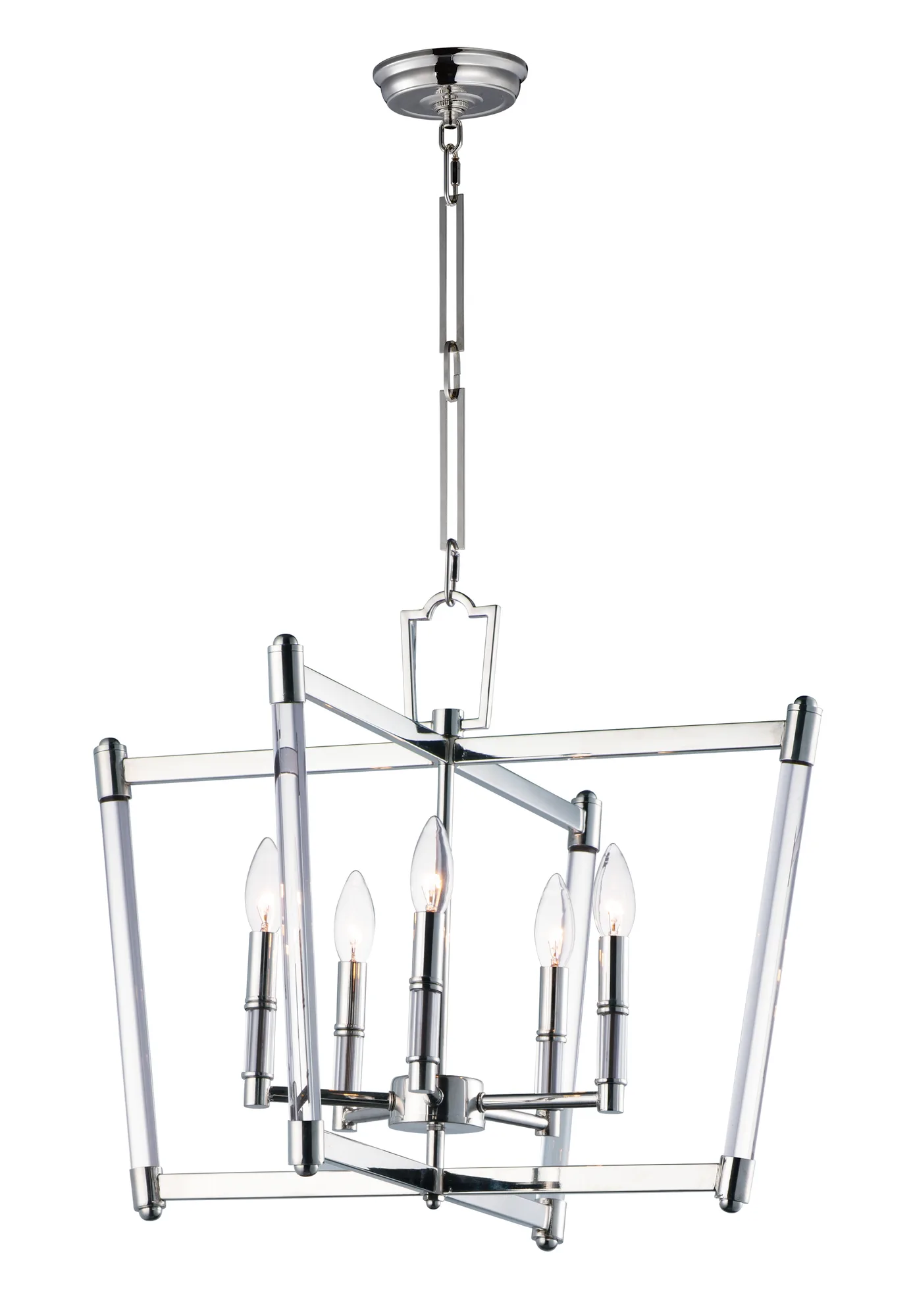 Lucent Five Light Chandelier in Polished Nickel