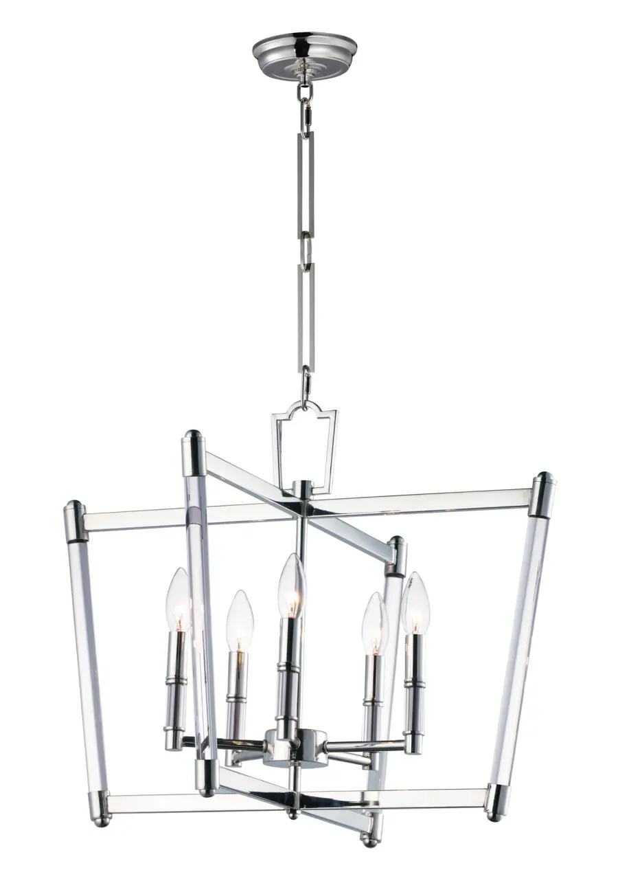 Lucent Five Light Chandelier in Polished Nickel - Image 1