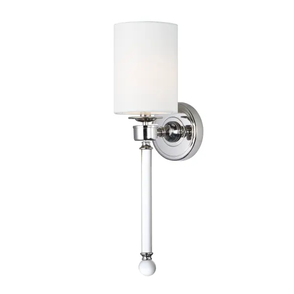 Unique and dramatic pendants are created using solid, Clear glass rods that fit into castings finished in Polished Nickel or Heritage Brass. The elongated forms are great for foyer spaces and stairways, while the sconces provide a chic accent to the space they are installed. Combining contemporary sleekness with classic styling, this collection complements a wide range of decor styles. Collection: Lucent Finish: Polished Nickel Glass: Clear Width: 5.00" Height: 21.00" Weight: 2.68 lb Extension from Wall: 6.75" Canopy: 6"x6" Number of Bulbs: 1 Maximum Wattage: 60.00 W Bulb Type: B10 Bulb Base: E12 Candelabra Light Source: Incandescent Dimmable Voltage: 120.00 V Material: Steel, Glass Safety Listing: cETLus Safety Rating: Damp Manufacturer Warranty: 1 Spec Sheet Instructions Parts Diagram