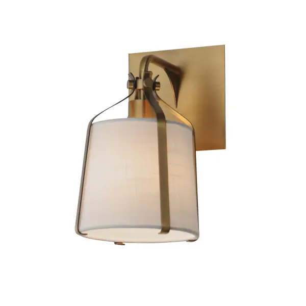 Inspired by timeless tailoring and architectural form, the Bandera collection reimagines the classic fabric shade pendant with refined, sculptural detail. A gracefully flared metal yoke suspends an elegant linen shade--offered in either Oatmeal with Dark Bronze or crisp White with Natural Aged Brass. A matching fabric diffuser on the larger pendants creates a soft, ambient glow ideal for dining areas, bedrooms, and entry spaces. The coordinating wall sconce extends the tailored aesthetic to more intimate settings, perfect for bedside or hallway installations. Balancing crisp geometry with warm texture, Bandera brings an elevated, transitional presence to interiors. Collection: Bandera Finish: Natural Aged Brass Width: 6.00" Height: 10.50" Weight: 2.70 lb Extension from Wall: 8.25" Wire: 8" Canopy: 4.75"x4.75" Number of Bulbs: 1 Maximum Wattage: 60.00 W Bulb Type: E26 Bulb Base: E26 Medium Light Source: Incandescent Voltage: 120.00 V Material: Steel,Cloth Safety Listing: cETLus Safety Rating: Damp Manufacturer Warranty: 3 Spec Sheet Instructions