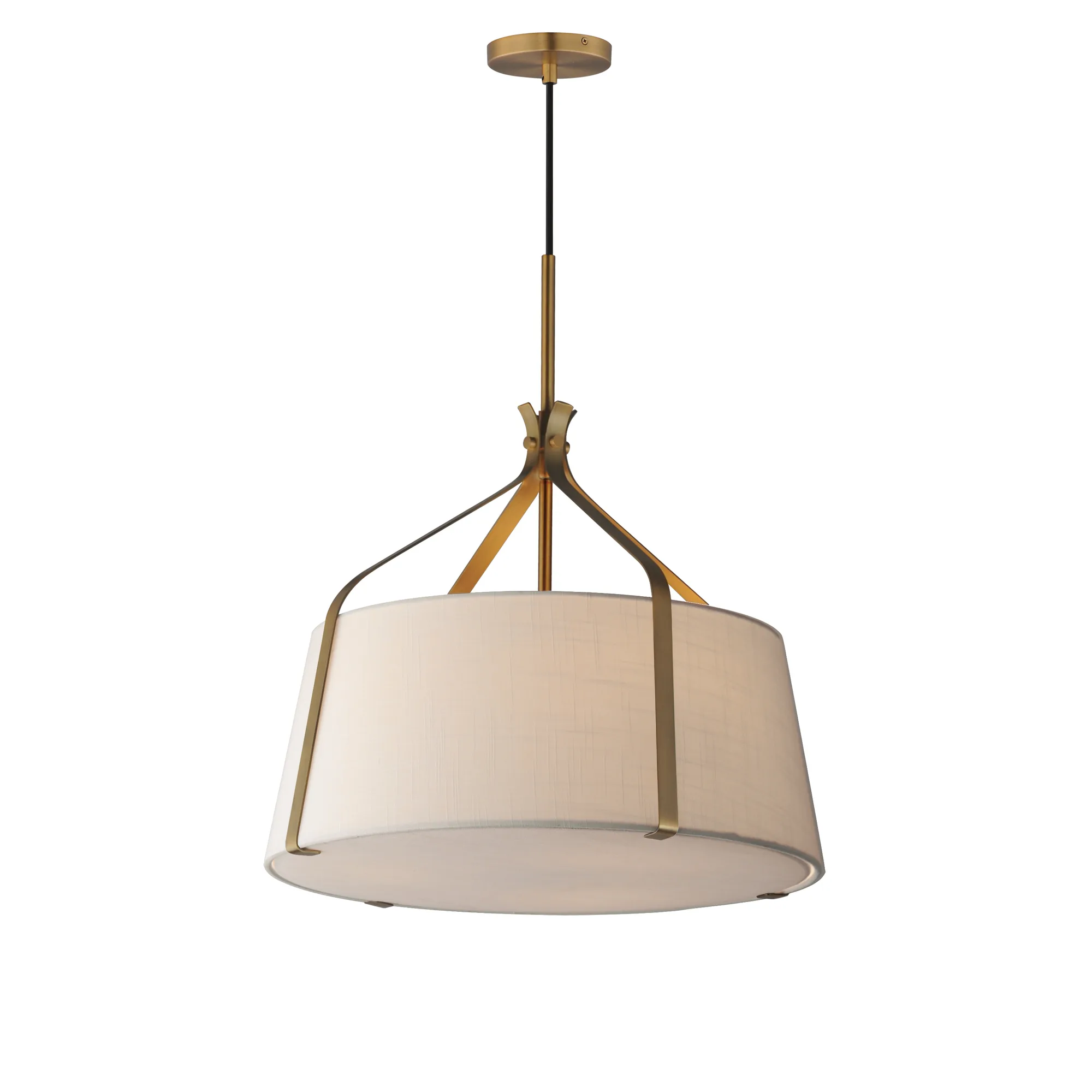Bandera Three Light Pendant in Natural Aged Brass