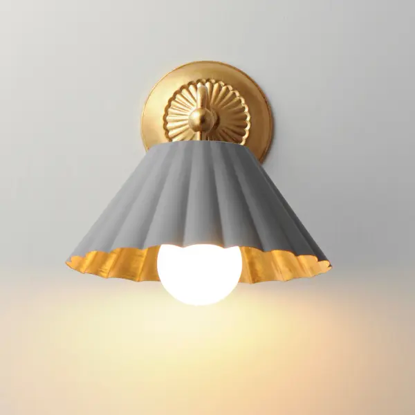 Primrose One Light Wall Sconce in Dark Grey / Gold Leaf - Image 3