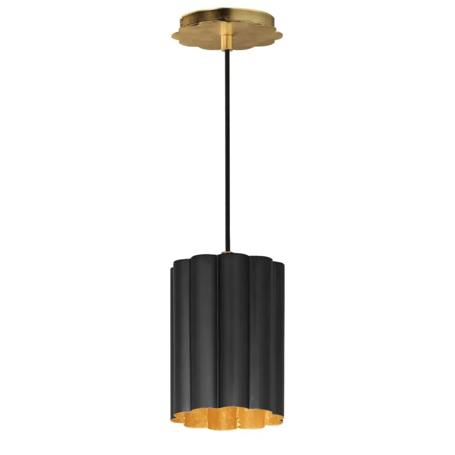 Primrose One Light Pendant in Gold Leaf