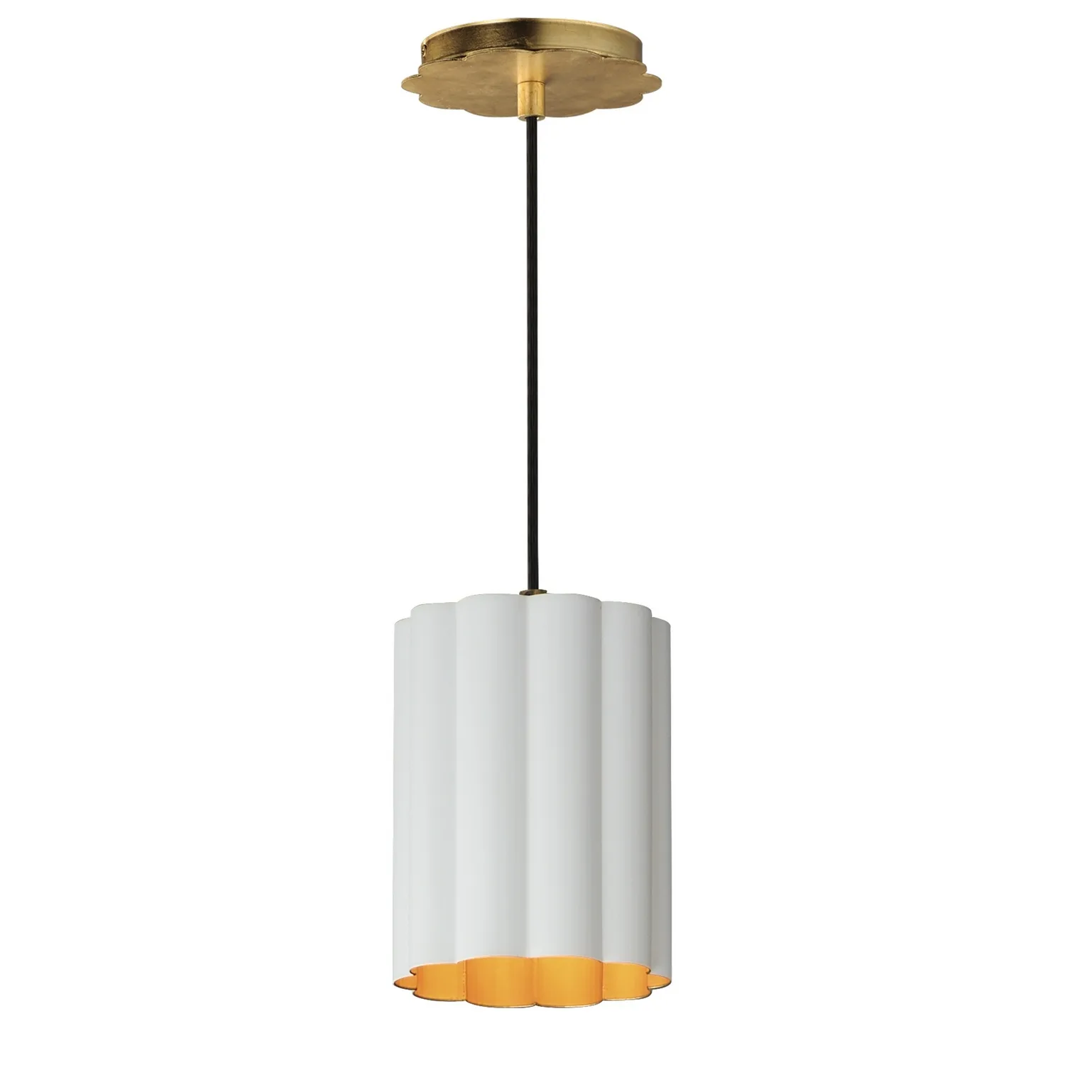 Primrose One Light Pendant in Gold Leaf