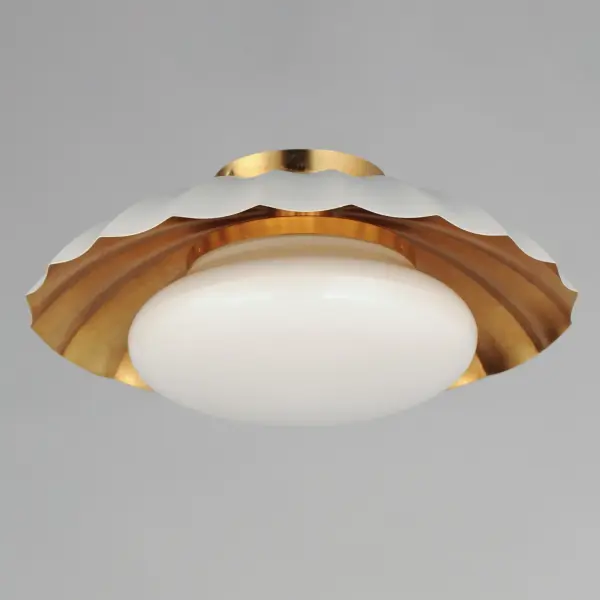 Primrose One Light Flush Mount in Matte White with Gold Leaf - Image 3