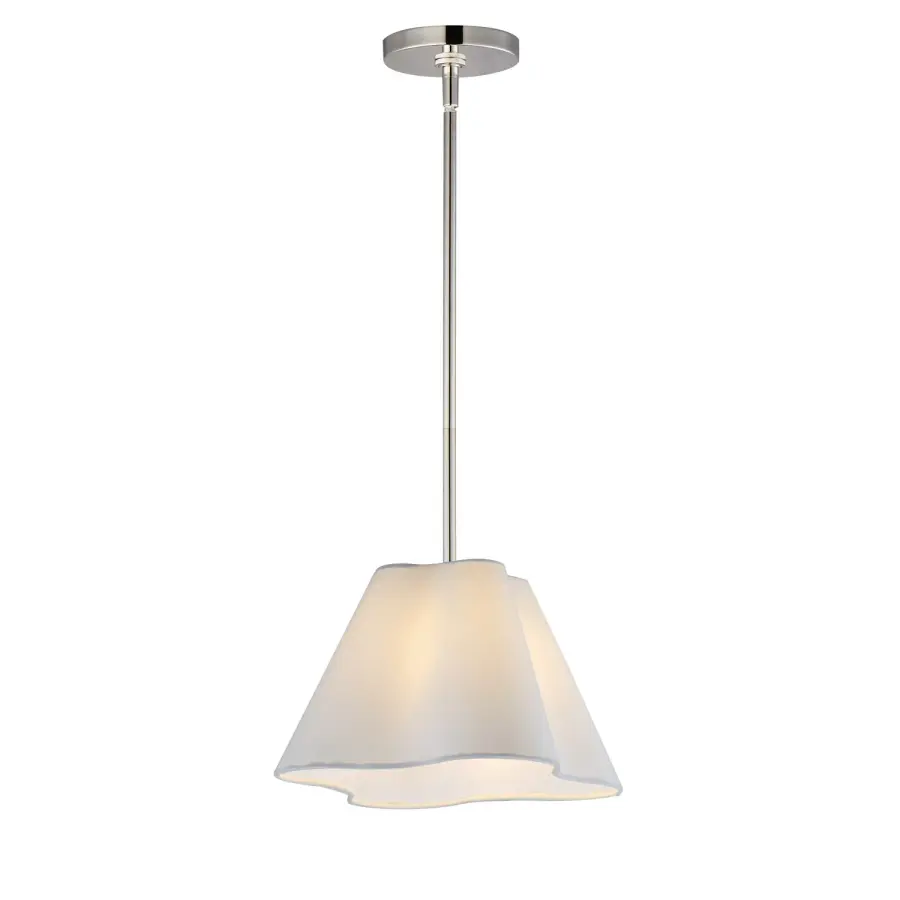 Saxon One Light Pendant in Polished Nickel