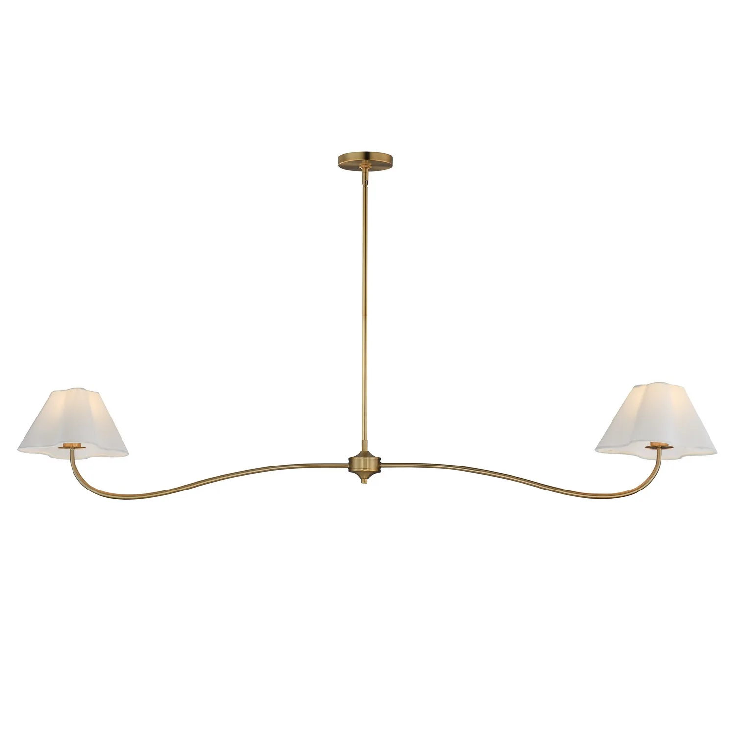 Saxon Two Light Pendant in Natural Aged Brass