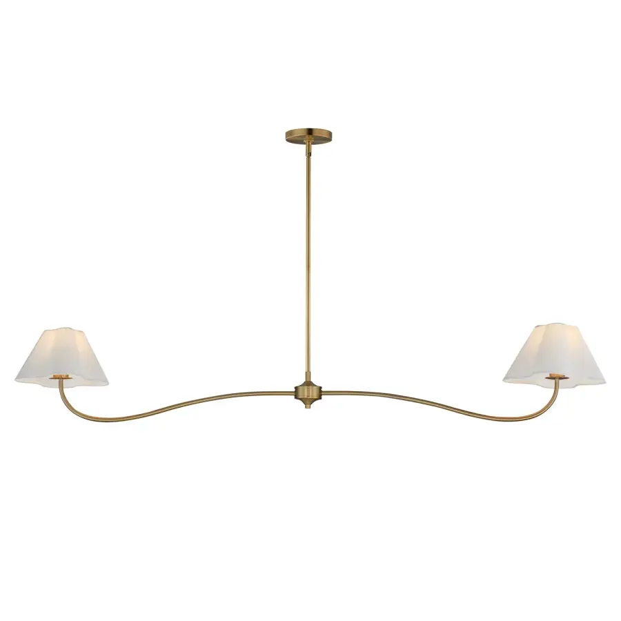 Saxon Two Light Pendant in Natural Aged Brass